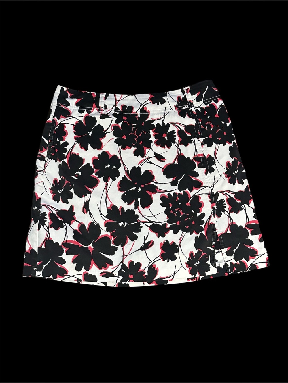 Charter Club Black, White & Pink Floral Golf Skort
